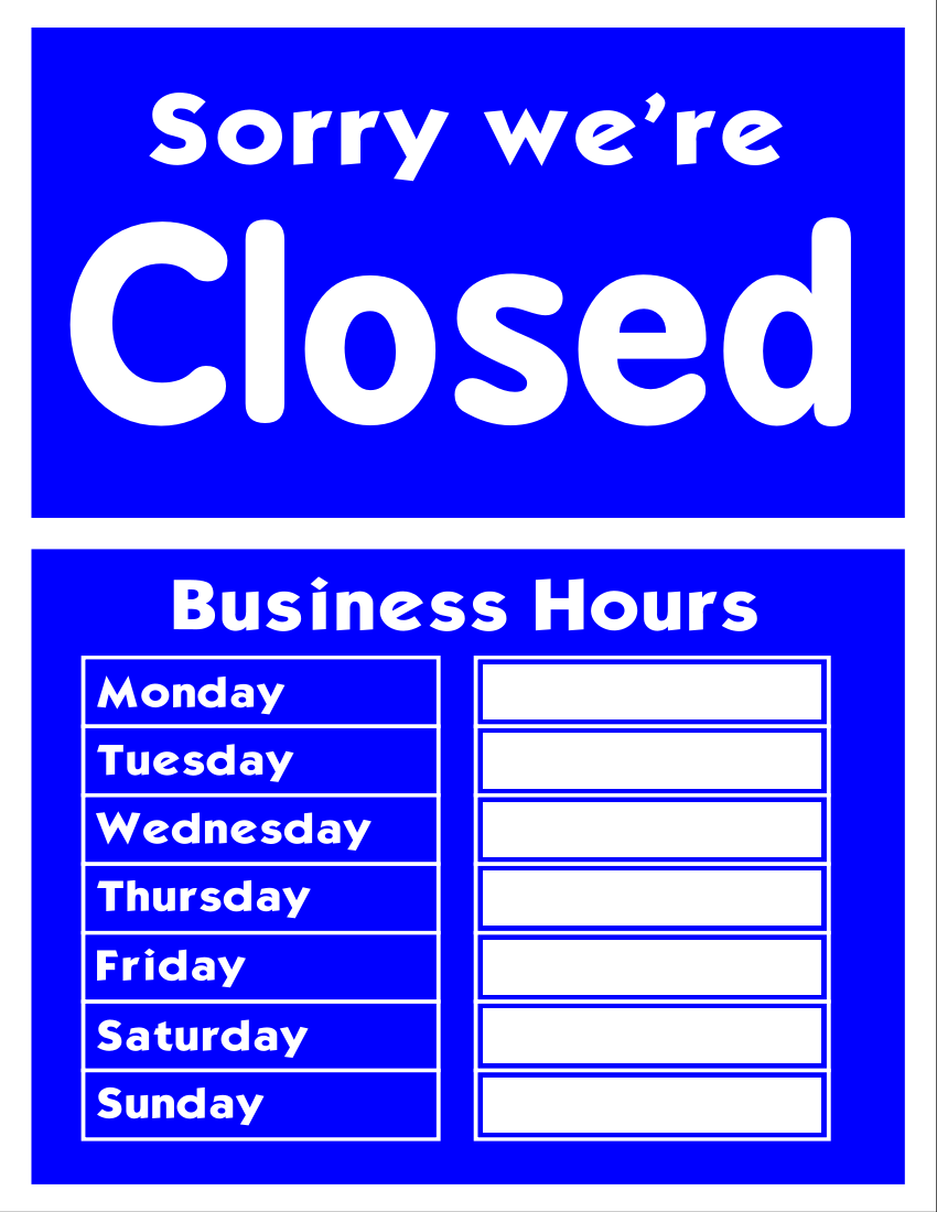 sorry were closed