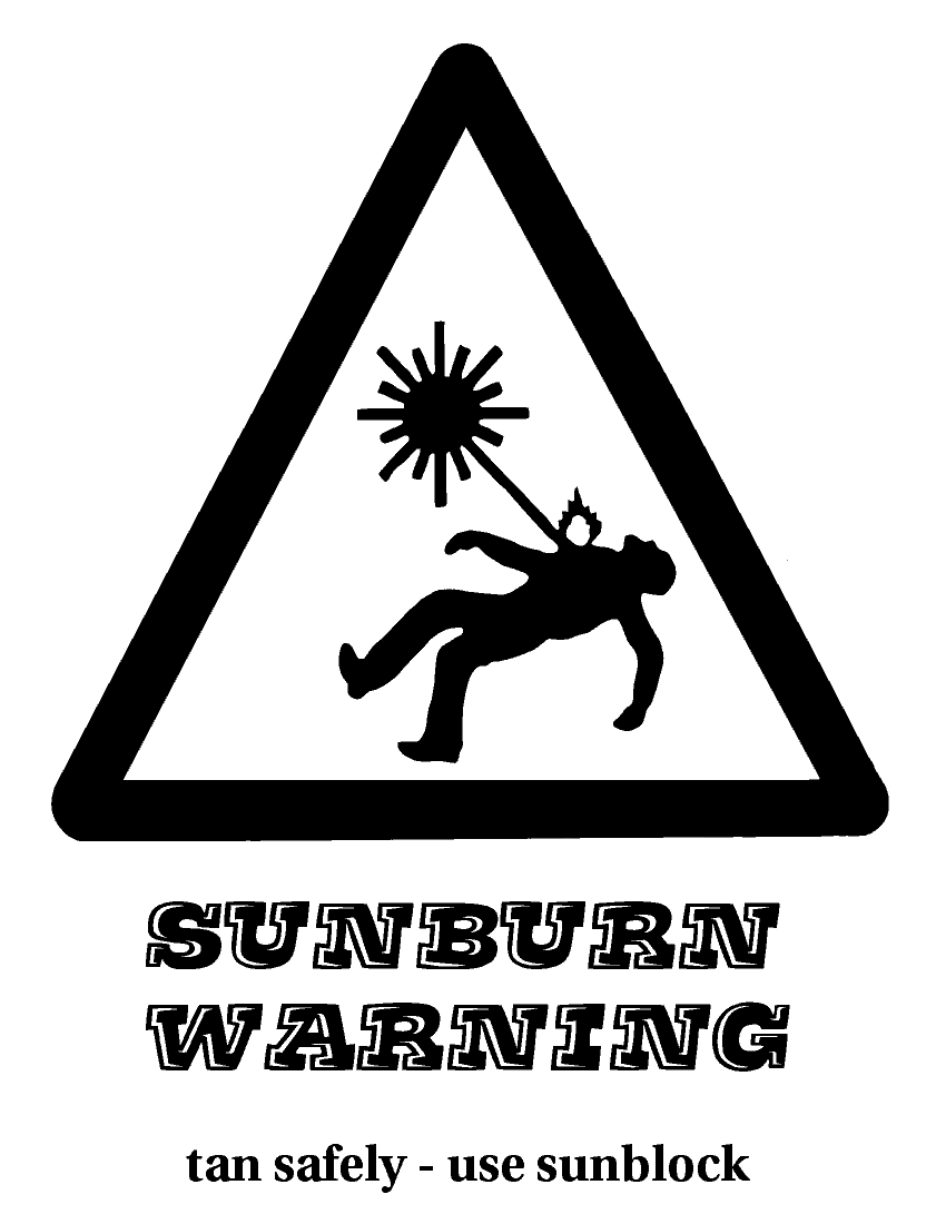 sunburn warning page BW