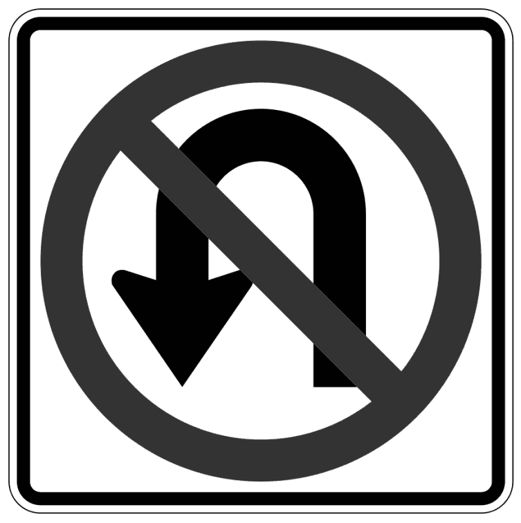 no U turn sign