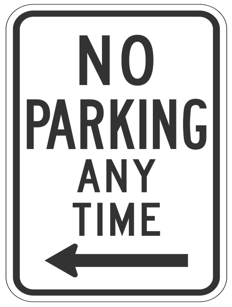 no parking any time left