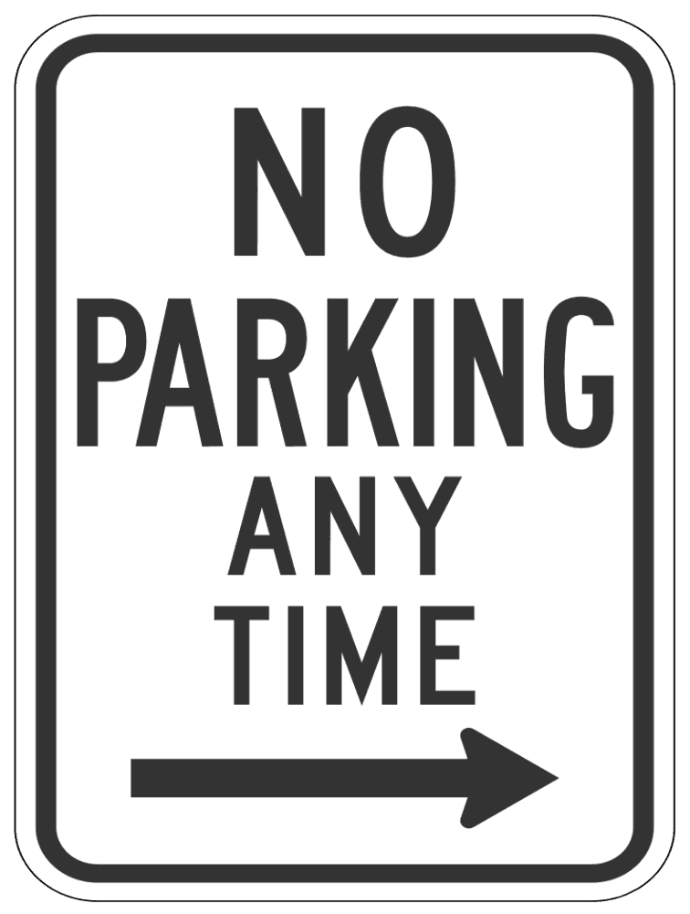 no parking any time right