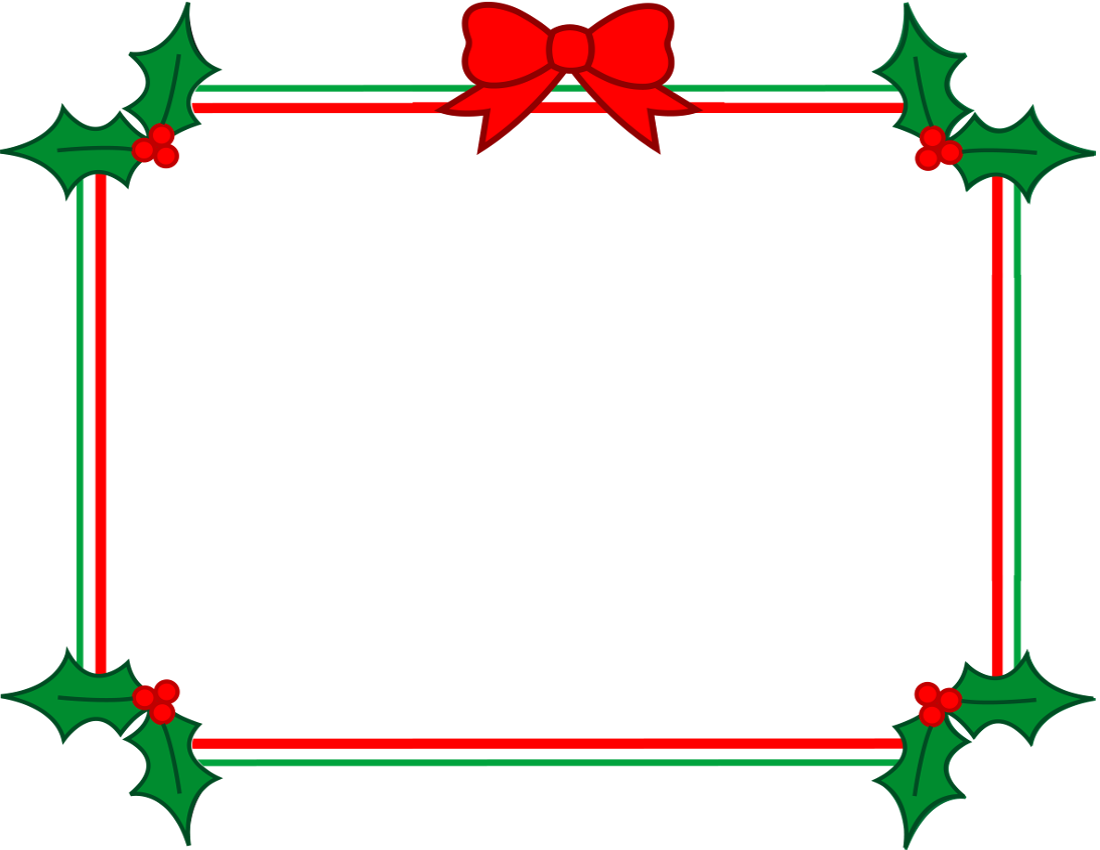 Christmas holly bow horizonrtal