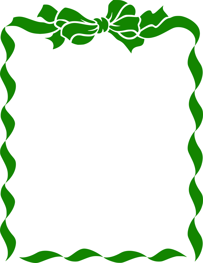 ribbon bow border green