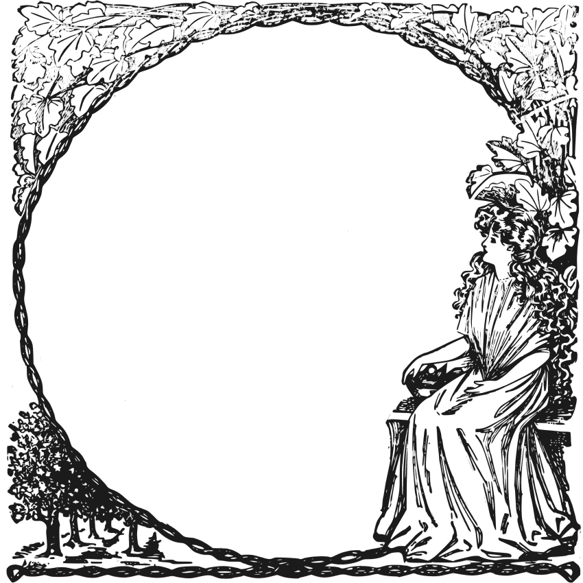 lady and tree frame round