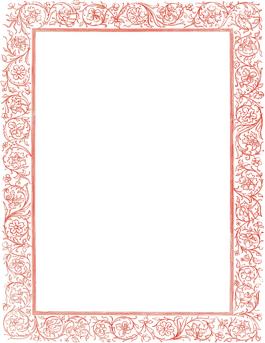 victorian floral border red