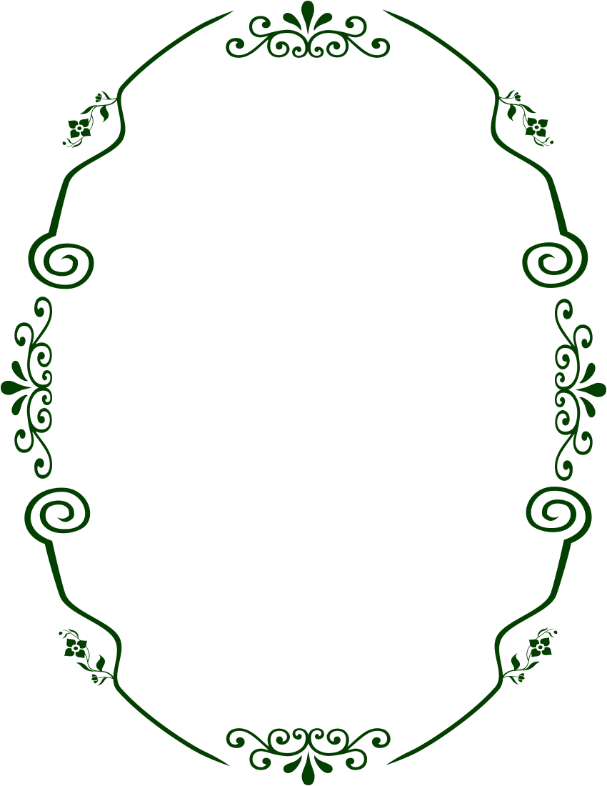 oval floral green