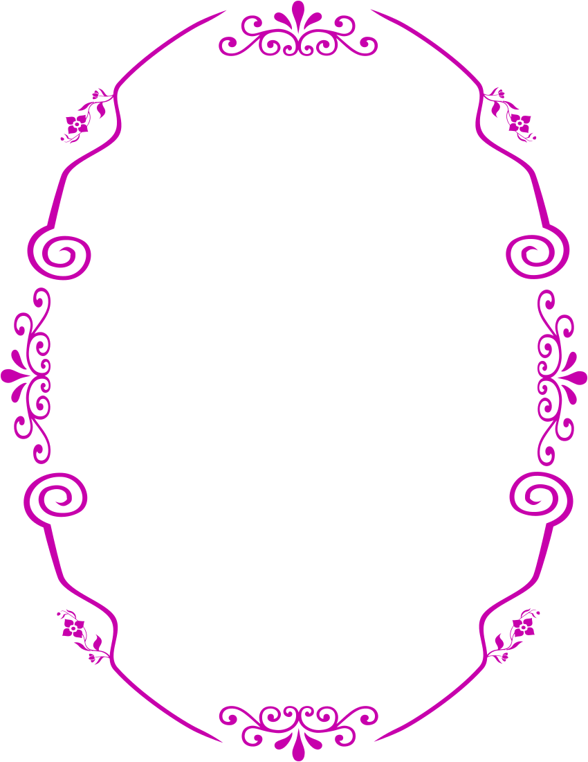 oval floral pink