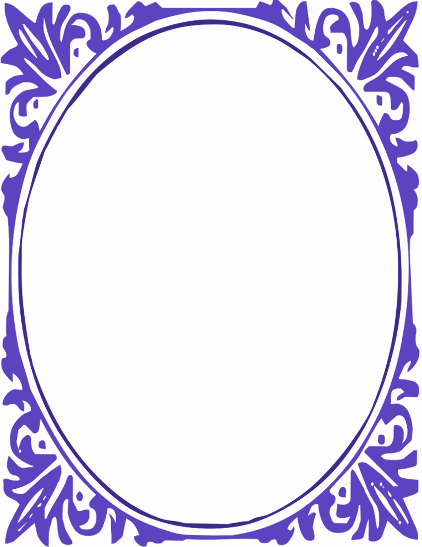 oval frame blue