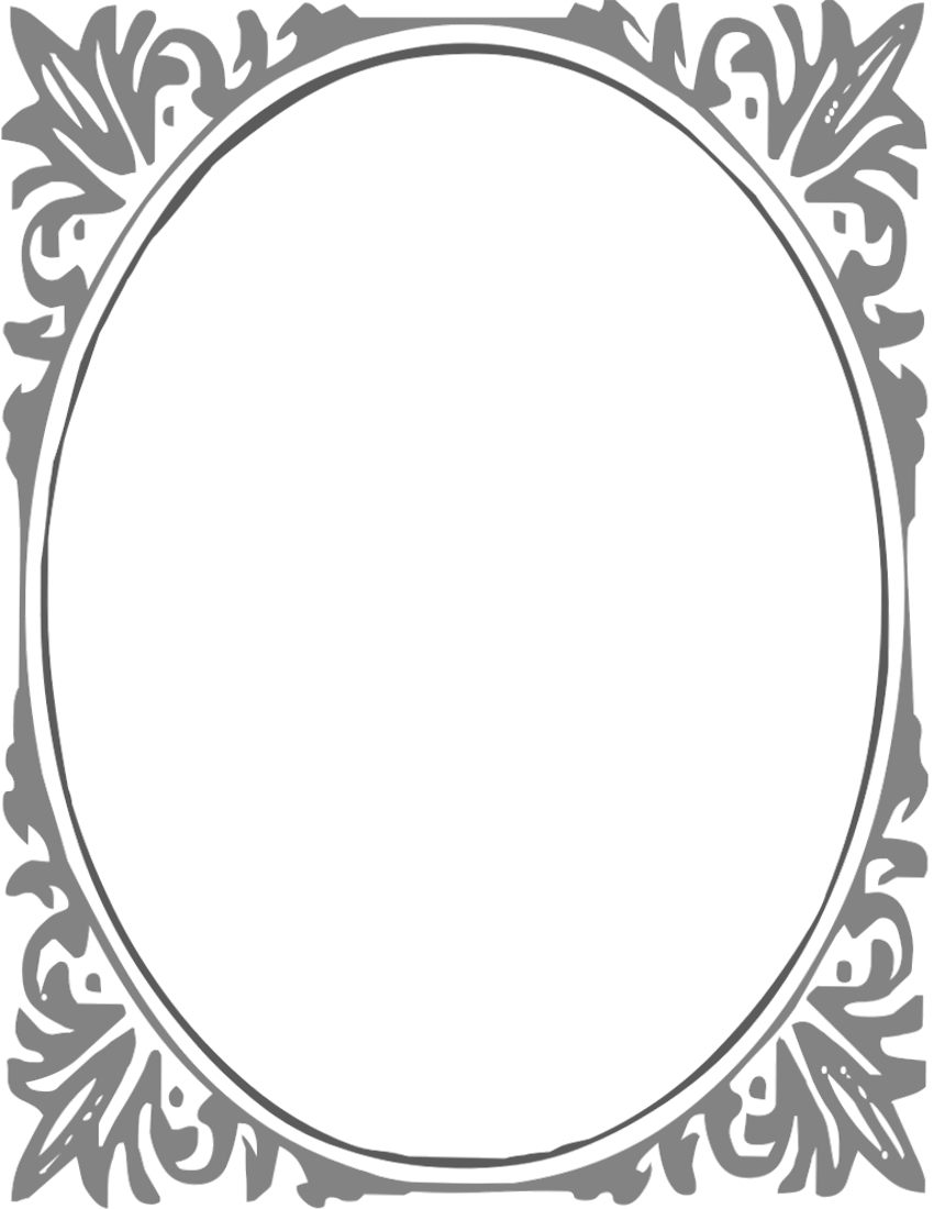 oval frame gray
