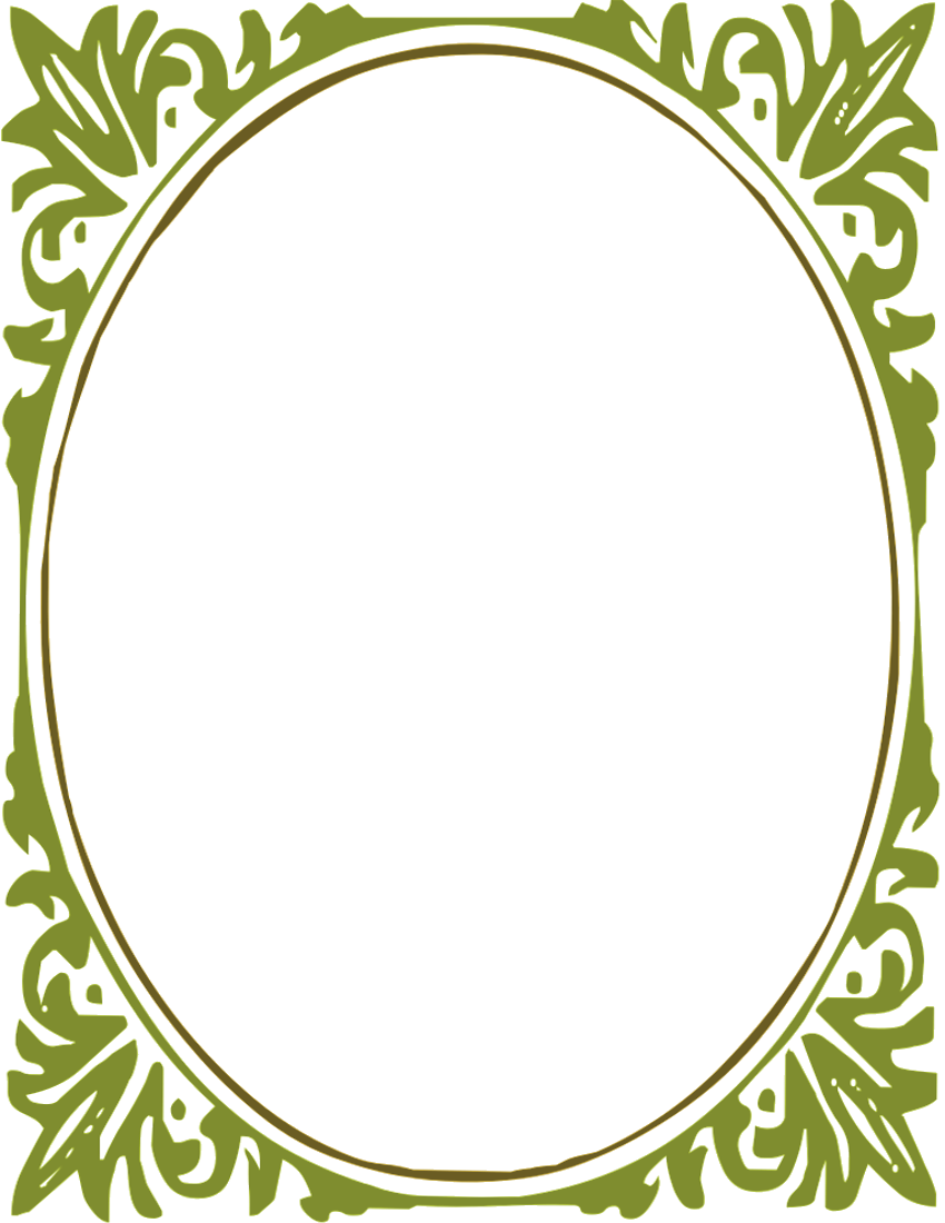 oval frame green