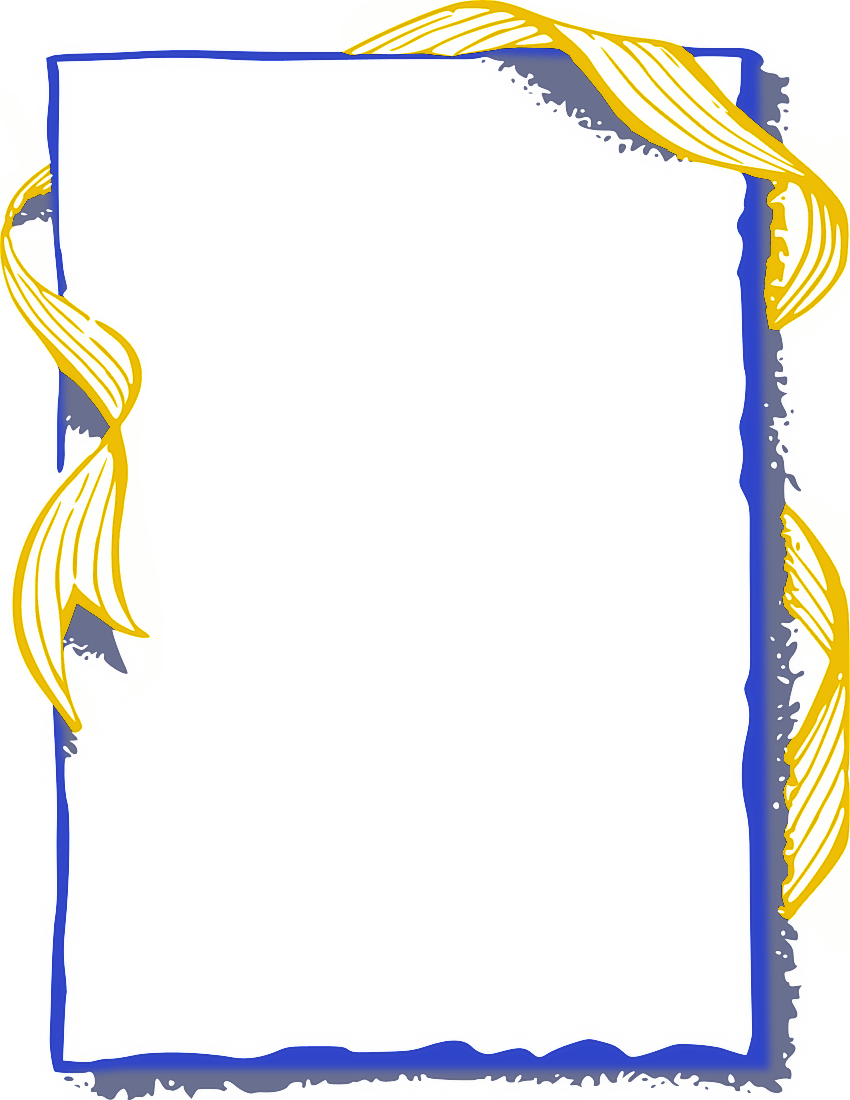 ribbon frame gold blue