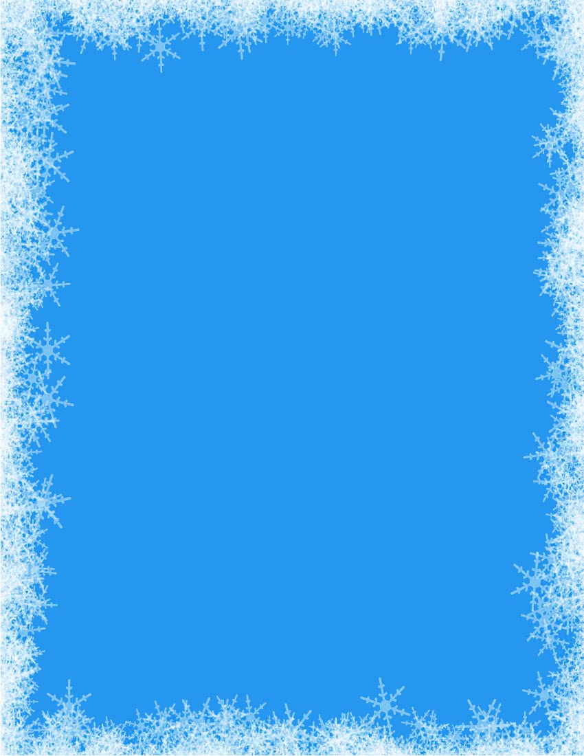 snowflakes border blue