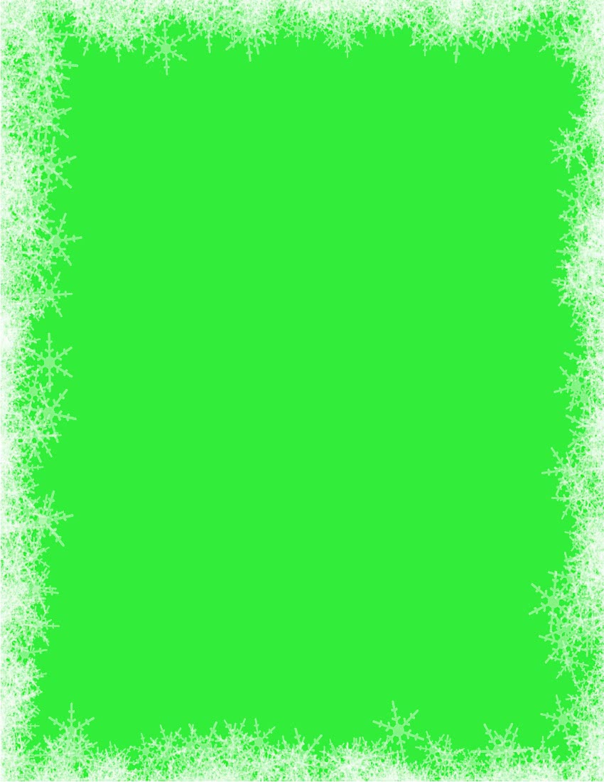 snowflakes border green