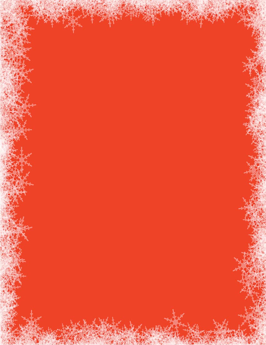 snowflakes border red