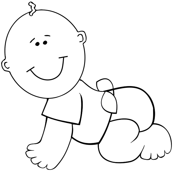 baby crawling outline