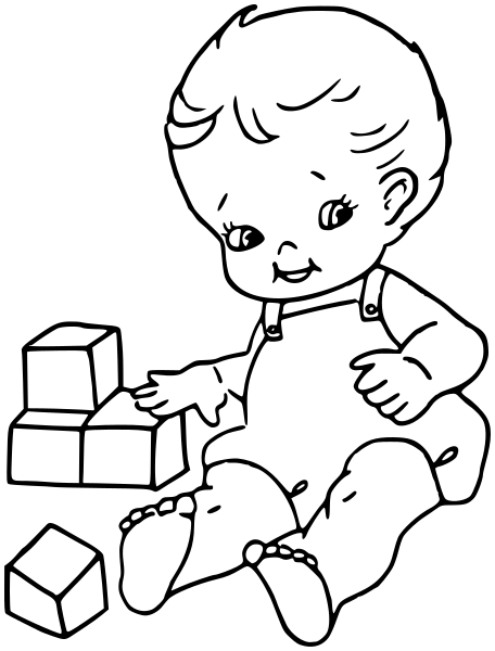 baby boy with blocks