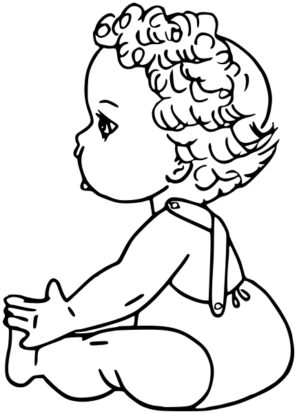 baby girl drawing outline
