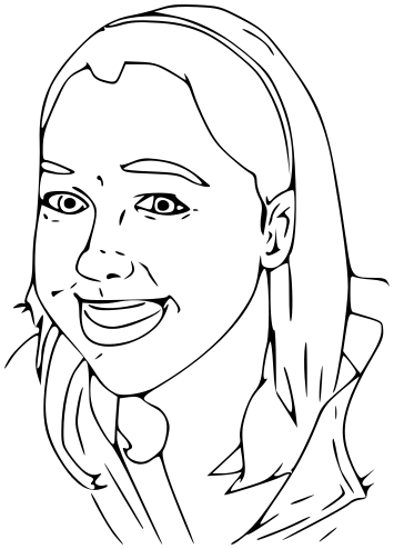 girl smiling sketch