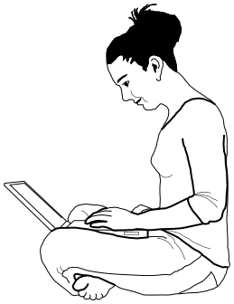 girl typing on laptop