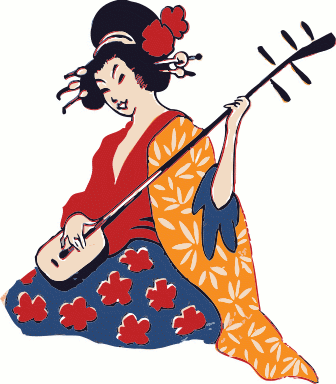 geisha playing shamisen