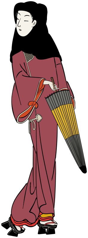 oriental woman w umbrella