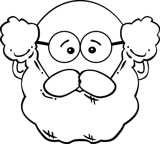 man face beard glasses