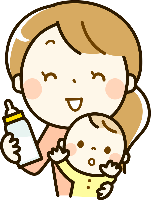 mom w baby and bottle