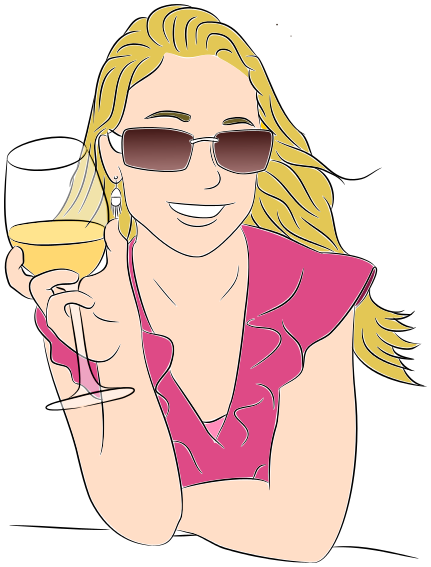 girl drinking white wine