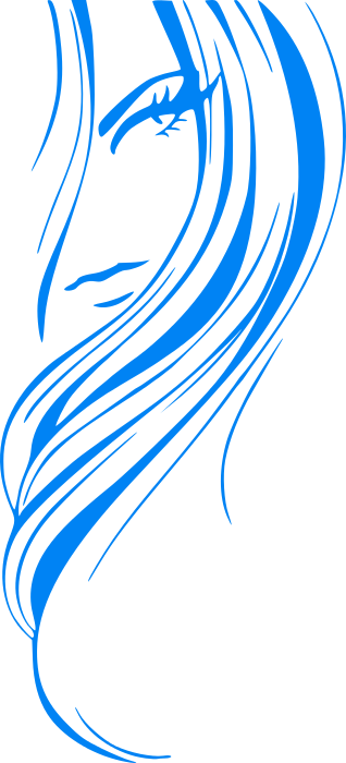 girl hair style blue