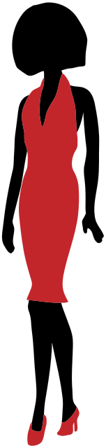 lady in red silhouette