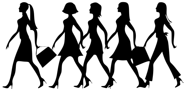 women walking silhouette