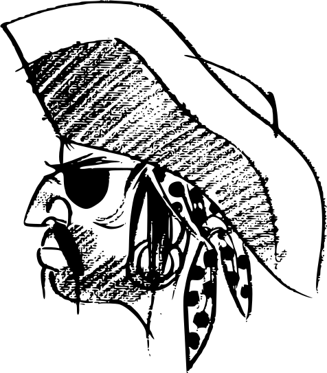 pirate head BW