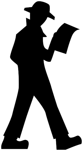 man walking reading