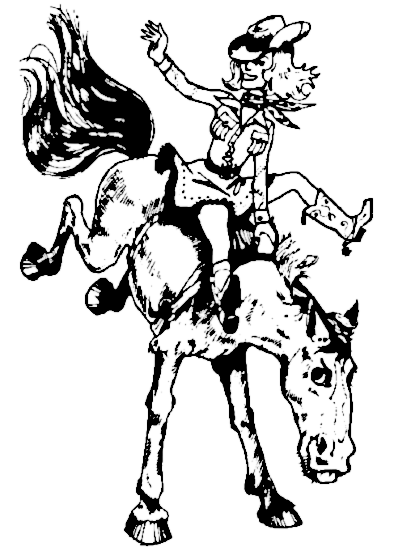 cowgirl on bronco