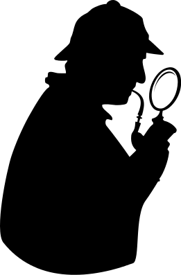 detective with pipe and magnifying glass