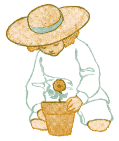 girl with flower pot