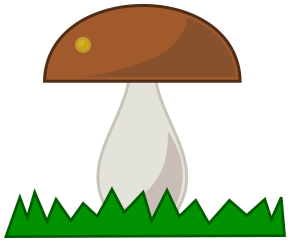 mushroom on grass clipart