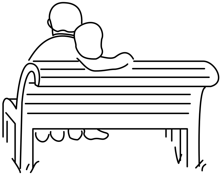 park bench couple