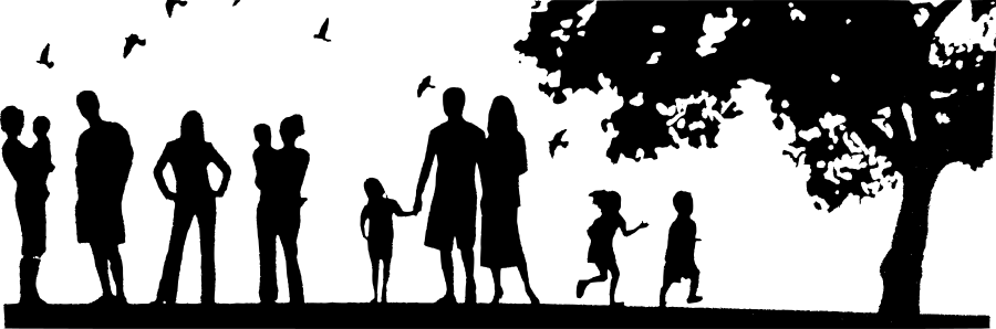 Family picnic silhouette