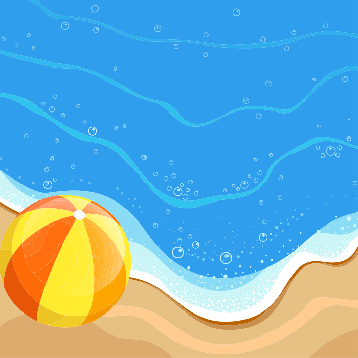 Beach ball on shore