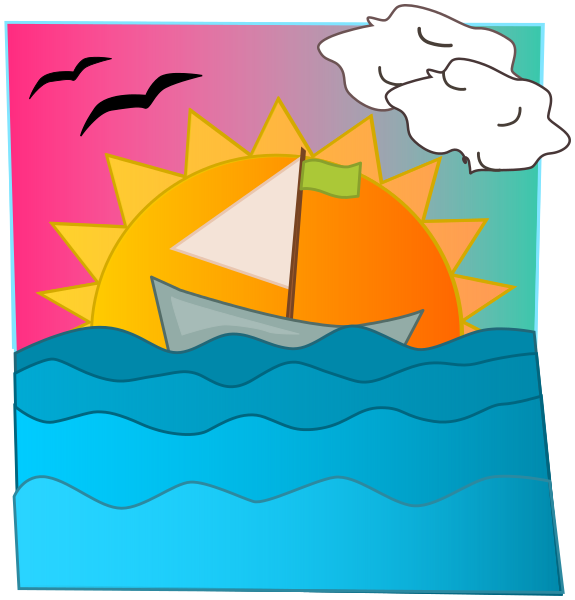 sunset beach sail