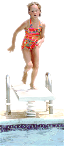 girl on diving board