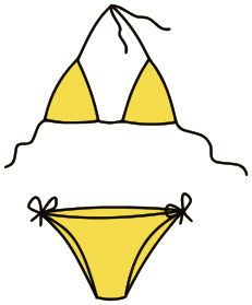 string bikini yellow