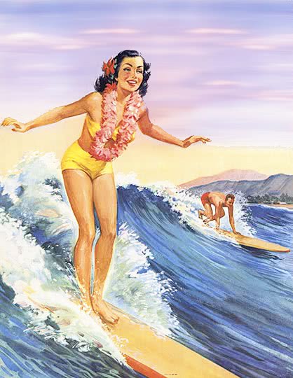 Surfer Girl Aloha Recreation Beach Pool Surf Surfer Girl Aloha