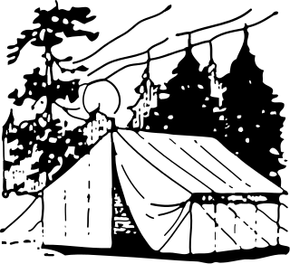 tent camping BW