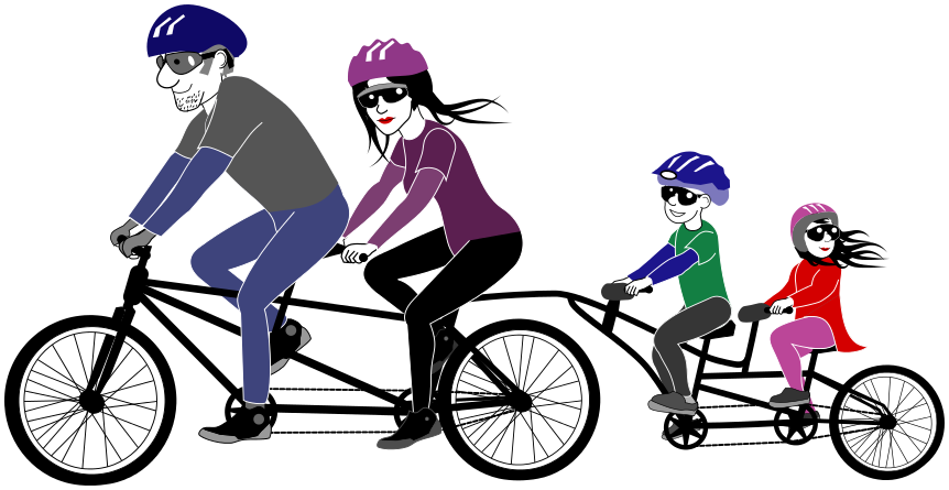family tandem bike