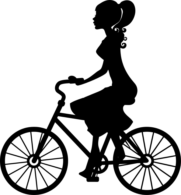 girl on bike silhouette