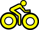 cycling icon yellow