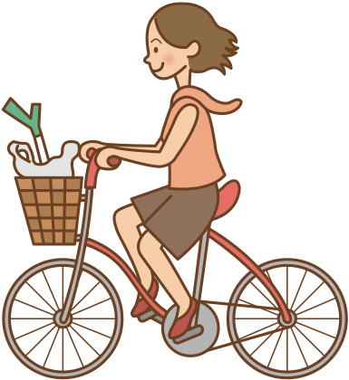 woman riding bike