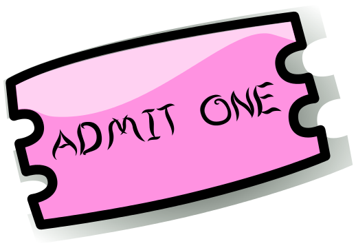ticket admit one pink